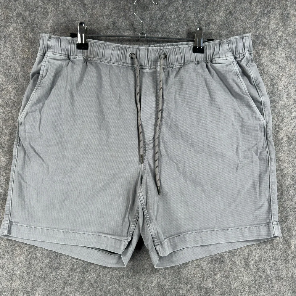 Faherty Essential Drawstring Shorts Mens Large Gray Chino 6 In Inseam Elastic